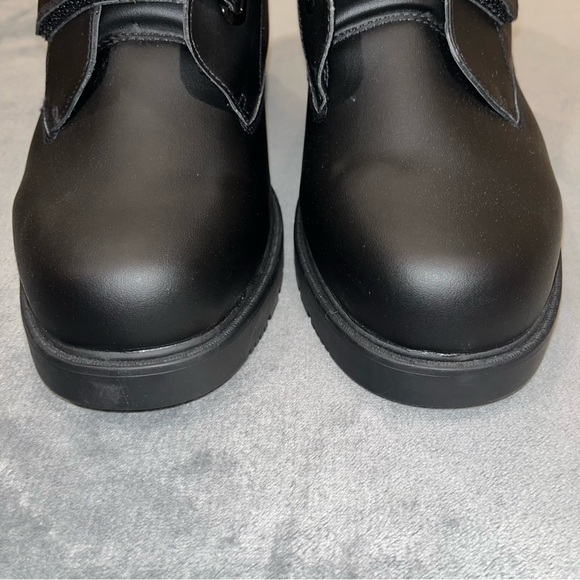Totes Adjustable Waterproof Winter Boots Black Fleece Lined Velcro Size 11 M - Picture 3 of 7